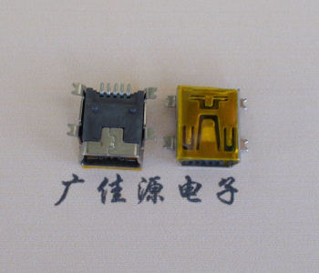 贺州MINI USB 5P 接口 母座 全贴带麦拉 高9.6带0.9柱子
