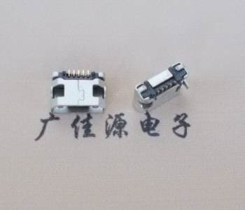 贺州迈克小型 USB连接器 平口5p插座 有柱带焊盘