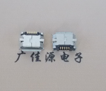 贺州MICRO USB 5Pin母座 贴板封装接口 卷边镀雾锡