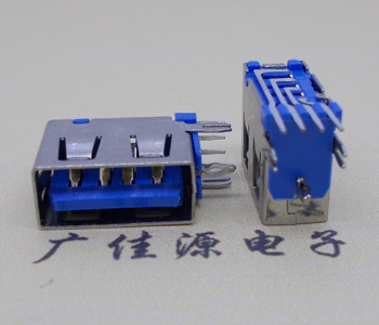 贺州USB 测插2.0母座 短体10.0MM 接口 蓝色胶芯