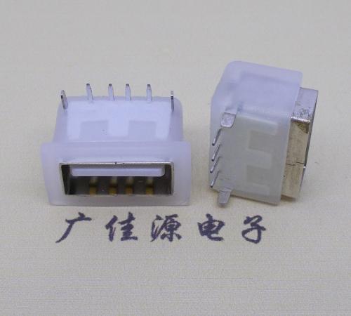 贺州卧式后两脚DIP插板USB AF 2.0防水母座,反向插A公头连接器