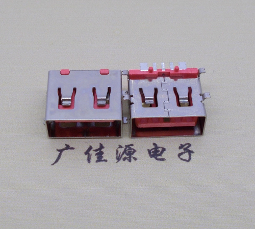 贺州全贴片USB AF 5P大电流母座,接地线功能胶芯6.5MM