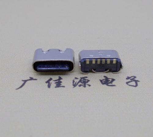 贺州Type-C6p母座接口短体立贴5.0mm