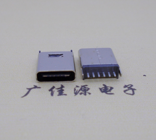 贺州直立式插板Type-C6p母座连接器高H=10.0mm