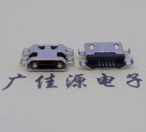 贺州micro usb5p连接器 反向沉板1.6mm四脚插平口