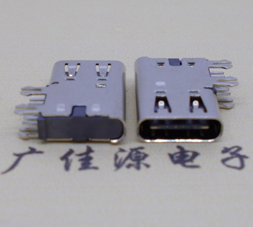 贺州侧插USB3.1接头座子.90度type-c母座.6p侧插连接器
