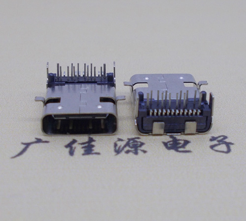 贺州板上型type-c24p母座前插后贴，卧式type-c连接器