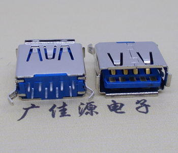 贺州USB3.0连接器接口.弯脚180度插座11.5直插卷边