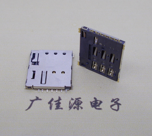 贺州NANO SIM 自弹式卡座 1.37H 带CD测试7Pin 手机卡座连接器